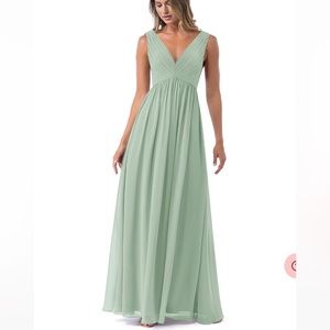 Azazie Ranvie bridesmaid dress in agave color